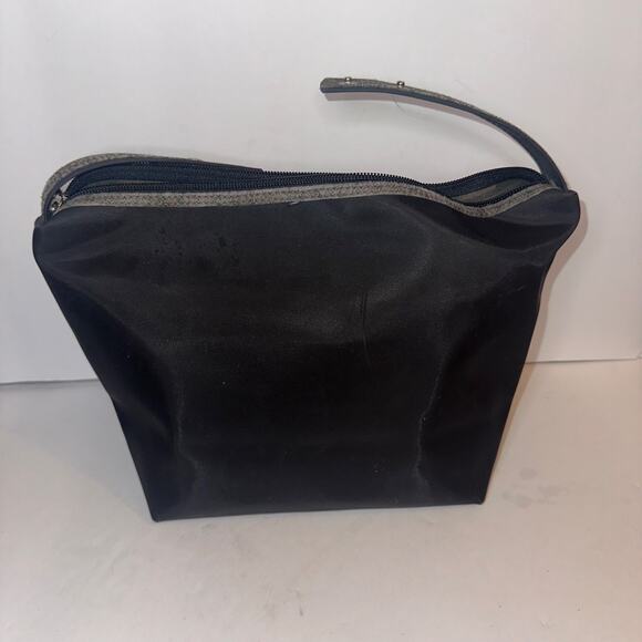 Fendi, Rare, Black Nylon-Pequin Stripes bag Pouch authentic travel cosmetic bag - Picture 7 of 14